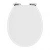 Toreno High Gloss White MDF Bottom Fixing Soft Close Toilet Seat with Chrome Hinges -Jeme Shop MSC020 p1