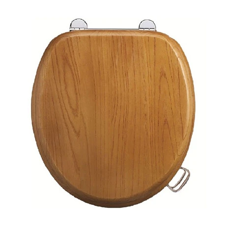 Burlington Bar Hinged Golden Oak Toilet Seat with Lift Handles 3 Burlington Bar Hinged Golden Oak Toilet Seat with Lift Handles