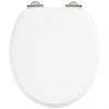 Burlington Soft Close Toilet Seat with Chrome Hinges - Matt White -Jeme Shop S45 P