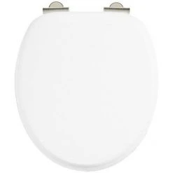 Burlington Soft Close Toilet Seat with Chrome Hinges - Matt White