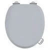 Burlington Soft Close Toilet Seat with Chrome Hinges and Handles - Classic Grey