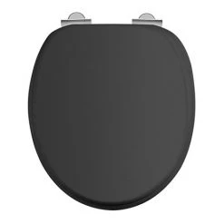 Burlington Soft Close Toilet Seat with Chrome Hinges - Matt Black