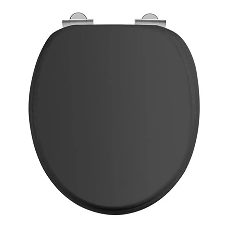 Burlington Soft Close Toilet Seat with Chrome Hinges - Matt Black 3 Burlington Soft Close Toilet Seat with Chrome Hinges - Matt Black