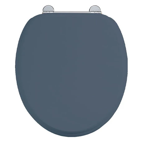 Burlington Soft Close Toilet Seat with Chrome Hinges - Blue 3 Burlington Soft Close Toilet Seat with Chrome Hinges - Blue