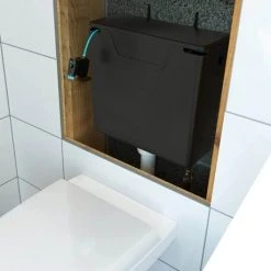Viva Skylo Bottom & Side Entry Black Concealed Cistern -Jeme Shop SKYCC01 D4 460