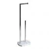 Trafalgar White Marble Effect Freestanding Toilet Roll & Spare Paper Holder -Jeme Shop TRWSPC P