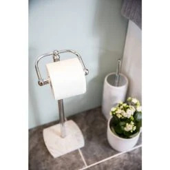 Trafalgar White Marble Effect Freestanding Toilet Roll Holder 7 Trafalgar White Marble Effect Freestanding Toilet Roll Holder -Jeme Shop TRWTRH D2 460