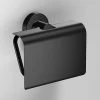 Venice Black Toilet Roll Holder with Cover -Jeme Shop VBLKA08 P