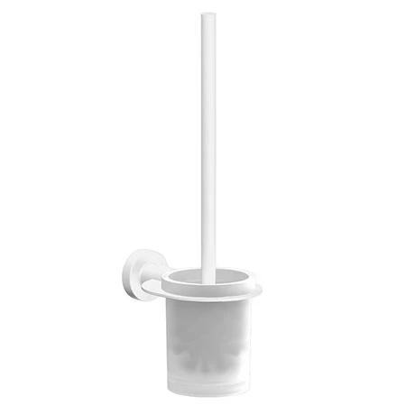 Venice White Wall Mounted Toilet Brush & Holder 3 Venice White Wall Mounted Toilet Brush & Holder