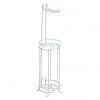 White Wire Freestanding Toilet Roll & Spare Paper Holder 1 White Wire Freestanding Toilet Roll & Spare Paper Holder -Jeme Shop WFTRSPW P
