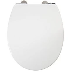 Croydex Anti-Bacterial Thermoset Toilet Seat with Slow-Close Easy-Fit Hinge - Gloss White
