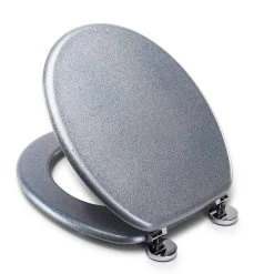 Croydex Flexi-Fix Blue Quartz Effect Anti-Bacterial Toilet Seat - WL601824H