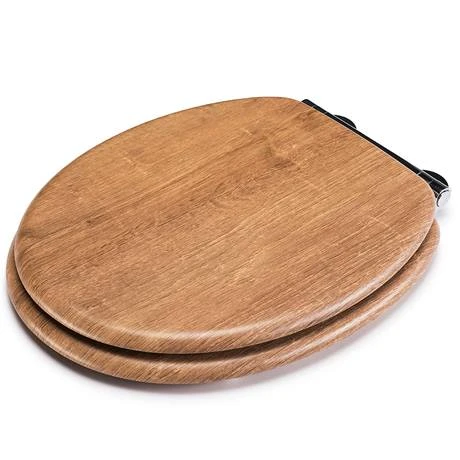 Croydex Flexi-Fix Ontario Teak Effect Anti-Bacterial Toilet Seat with Soft Close and Quick Release - WL602086H 4 Croydex Flexi-Fix Ontario Teak Effect Anti-Bacterial Toilet Seat with Soft Close and Quick Release - WL602086H - Image 2