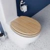 Croydex Flexi-Fix Geneva Oak Effect Anti-Bacterial Toilet Seat - WL602176H -Jeme Shop WL602176H med