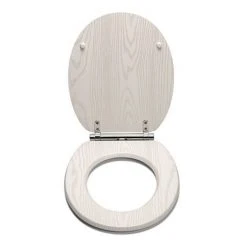 Croydex Maitland White Oak Effect Flexi-Fix Toilet Seat with Soft Close and Quick Release - WL605122H -Jeme Shop WL605122H D3 460