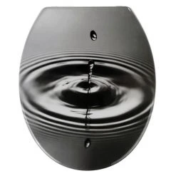Wenko Waterdrop Grey Soft-Close Toilet Seat - 21685100