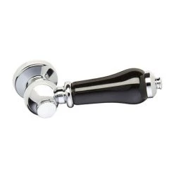 Imperial Chrome & Black Ceramic Cistern Lever Handle