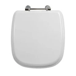 Imperial Radcliffe Standard Toilet Seat with Chrome Hinges - Gloss White