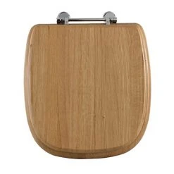 Imperial Radcliffe Standard Toilet Seat with Chrome Hinges - Natural Oak