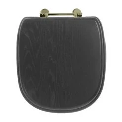 Imperial Radcliffe Standard Toilet Seat with Antique Gold Hinges - Wenge