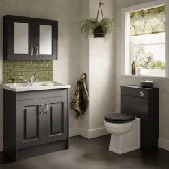 York Dark Grey Top Fixing Soft Close Toilet Seat -Jeme Shop YRKTSG d1 460